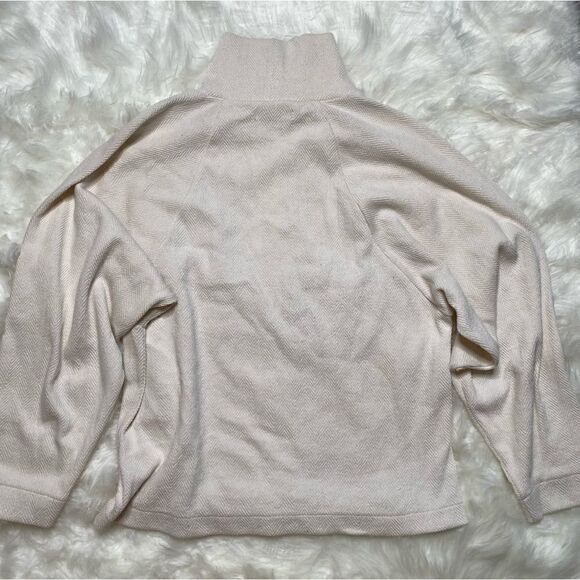 Madewell Brushed Harringbone Jacquard Turtleneck Top Cream Size XS - Picture 2 of 11